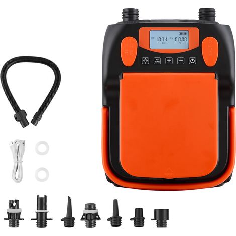 Mophorn Bomba de Aire 137,8 kPa para Tabla de Paddle Surf, Recargable con Batería, Inflado y Desinflado de Dos Etapas con Apagado Automático, para Botes Inflables, 249 x 175 x 133 mm, con Luz LED