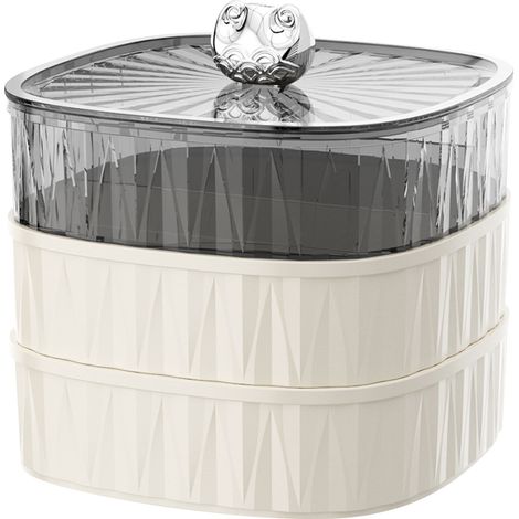 Plateau à fruits secs empilable en plastique alimentaire avec couvercle, boîte de rangement compartimentée pour snacks et bonbons (1/5)
