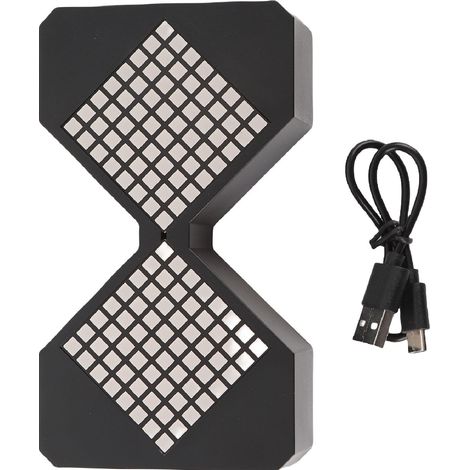 Sablier électronique décoratif multifonctionnel avec lumière d'ambiance pour le quotidien (noir) (1/5)