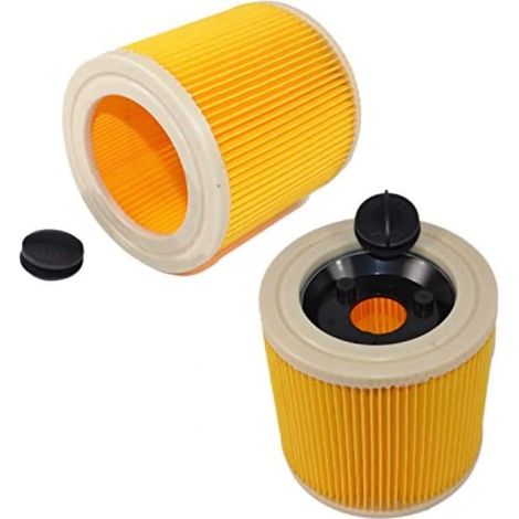 Filtre à cartouche aspirateur Kärcher WD3 NT18 20 38 compatible 6.414-552.0 humide sec lot de 2 avec clips de fixation (1/5)