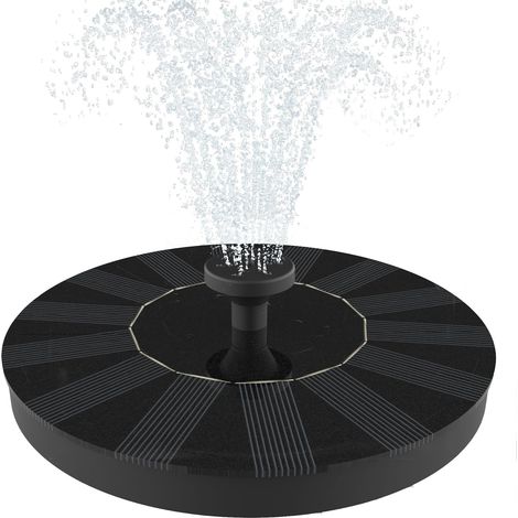 Fontaine lumineuse solaire flottante, idéale pour un bain d'oiseaux d'extérieur. Pompe solaire incluse - 16 cm, 8 lumières avec buses standard. (1/5)