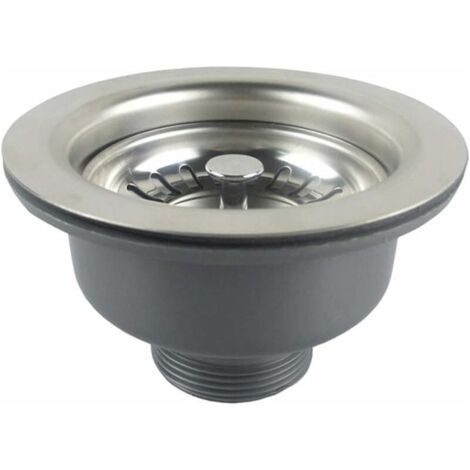 Bonde d'évier sans trop plein panier inox ø 110 mm 1½, Acier inoxydable + ABS, Bonde + Panier (1/5)