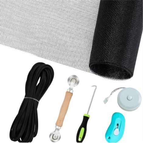 Kit de Réparation pour Portes et Fenêtres Coulissantes en Fibre de Verre 48 x 100 Pouces – Lot de 4 avec Outil Roulant et Loquet Noir (1/4)