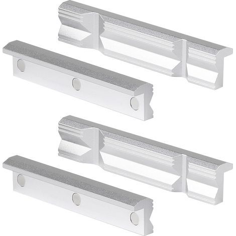 125 mm Schutzbacken für Schraubstock, 1 Paar Schutzbacken für Schraubstock mit Prismen und Magneten, Aluminium (1/5)
