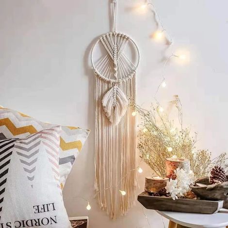 Großer, böhmischer Makramee-Traumfänger aus gewebter Baumwolle – ideal als Wandbehang für Hochzeiten, Valentinstag, Geburtstage oder als Geschenk für Klassenkameraden.