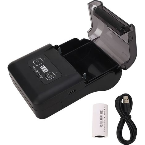 Imprimante thermique portable 58mm papier d'impression manuelle pour reçus étiquettes batterie intégrée (1/5)