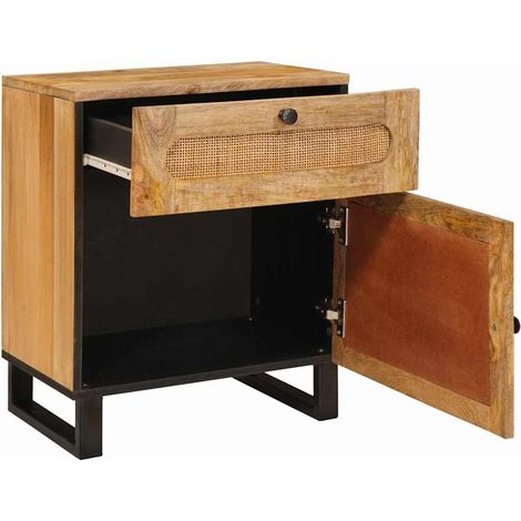 Table de chevet Table de nuit design chic - Naturel 50 x 33 x 60 cm Bois de mangue massif fr37339 (1/5)