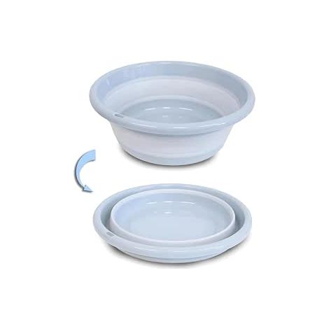 Bassine Pliable, Bassine Plastique (31cm, Vert) Panier Linge Pliable, Petite Bassine, Bol Pliable, Utile dans la Salle de Bains, Cuisine, Jardin, Camping, en Caoutchouc thermostatique (1/5)