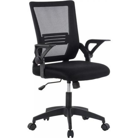 Techly Sedia da Ufficio Nero con Seduta Imbottita e Schienale in Rete, Design Ergonomico e Comfort Ottimale (1/4)
