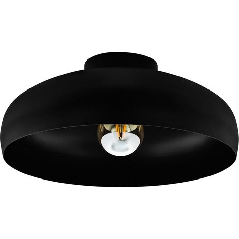 Eglo Lampada da Soffitto Mogano, Lampada da Soffitto industriale, in Metallo, Lampada da Soggiorno in Nero, Lampada da Camera da Letto, Soffitto Lampada da Ingresso con Presa E27 (1/5)