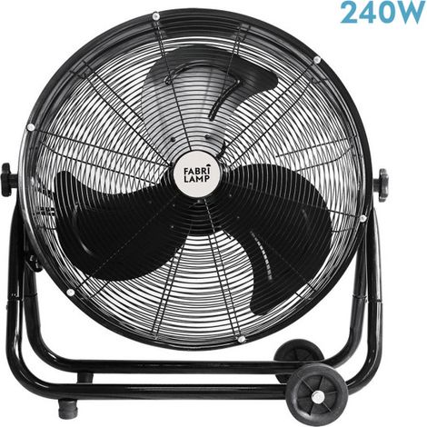 Ventilador Industrial Poniente 240w Negro 85x86x41,5 Cm 3 Velocidades Orientable C/ruedas