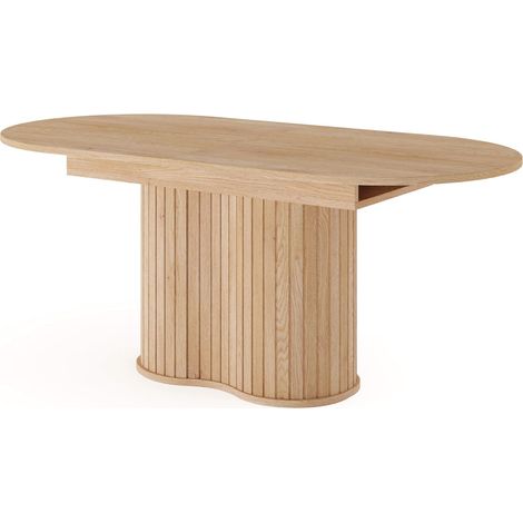 Tavolo Allungabile Da Pranzo Moderno Con Sistema Sincronizzato E Allunga Centrale Da 40 Cm Design Minimal Contemporaneo Per Soggiorno Sala Da Pranzo 180-220 X 90 X 76 Cm Rovere (1/5)
