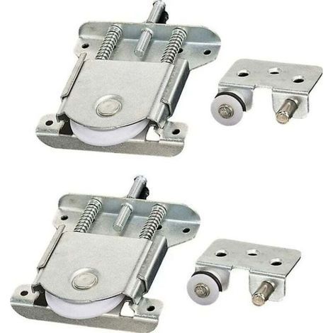 [JAMAIS UTILISÉ] 2 pièces Roulette Porte Coulissante placard,Pièces de porte coulissantes pour porte de garde-robe,roues,rouleaux,armoire Runners Guides,Roulette Placa (1/4)