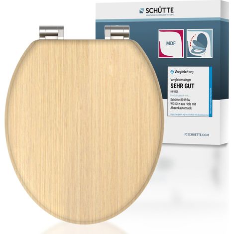 SCH�TTE WC-Sitz aus MDF Holz mit Absenkautomatik Toilettendeckel mit Motiv Klodeckel Holzoptik 80197-A (1/5)