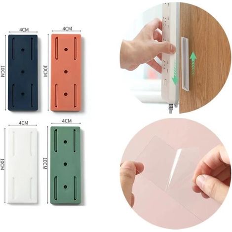 Support de Douille Adhésif - - 4PCS - Installation sans perçage - Réutilisable - Couleurs variées