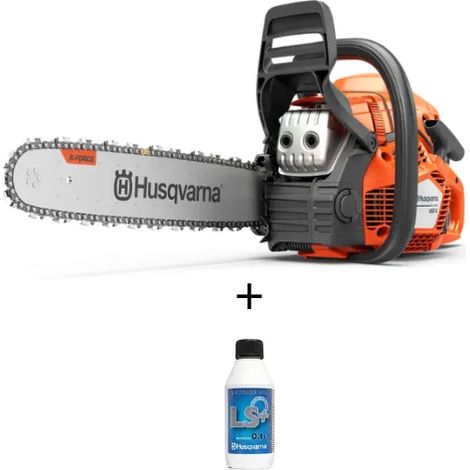 Husqvarna – Tronçonneuse thermique 50,2 cc – Moteur X-Torq® – Guide 45 cm pour abattage léger et ébranchage intensif – Démarrage Smart Start®