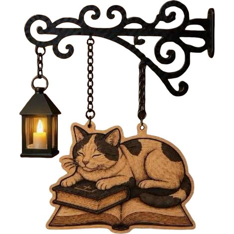 Lampe de Bibliothèque Vintage Lecture Chat Lanterne Décorative (1/4)