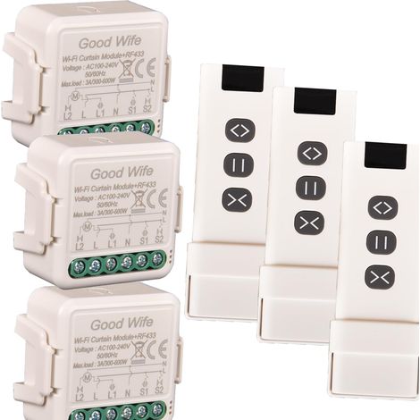 Kit d'interrupteur WiFi pour volets roulants, avec télécommande RF et mode récepteur, 433 MHz, pour auvents et volets roulants (1/5)