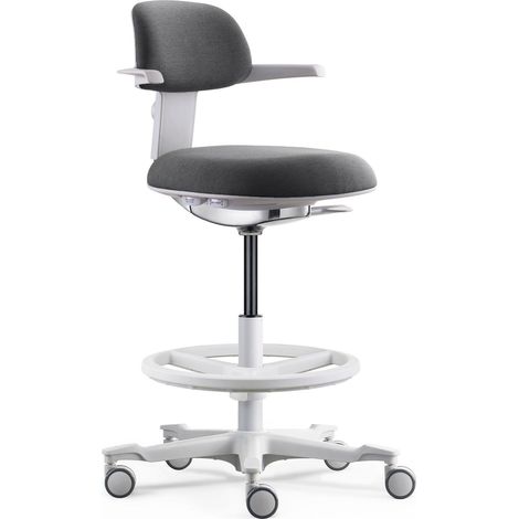 Arbeitsstuhl / Counterstuhl TOP WORK 40 W Sitz Stoff / Rücken Stoff dunkelgrau hjh OFFICE (1/5)