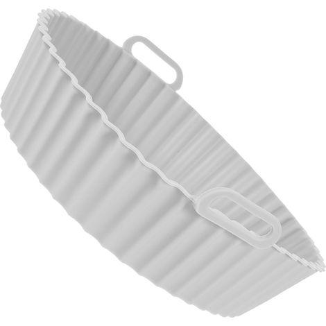 Tapis silicone gris 19 cm pour friteuse à air, antiadhésif réutilisable durable, accessoire cuisson résistant chaleur cuisine (1/5)