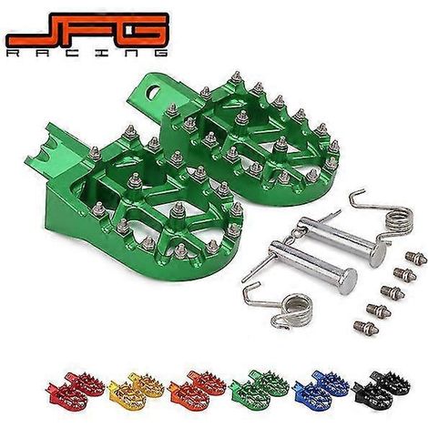 Universal-CNC-Fußrasten in verschiedenen Farben für Honda CRF, XR 50, 70, 110, M2R, SDG, DHZ, SSR, Kayo und Pit Bikes – Grün (1/5)