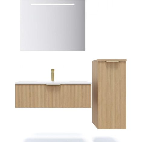 Meuble de salle de bain Elegance 90 cm Cannelet - 1 - Intégrée