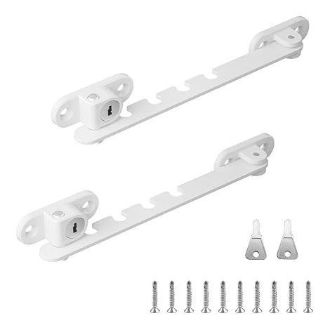 White Adjustable Window Locks Window Door Restrictor Window Restrictor Suitable for Adjusting the Angle of Window Opening (1/5)