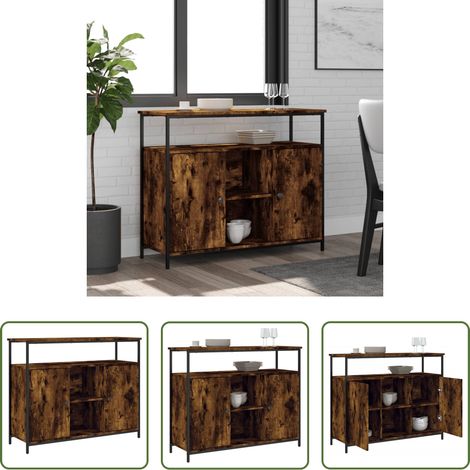 vidaXL Holzbeistellkiste - Sideboard Räuchereiche 100x35x80 cm Holzwerkstoff (1/5)