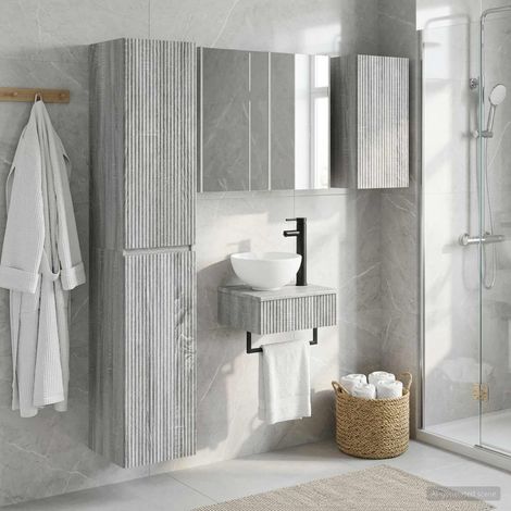 vidaXL Bathroom Furniture Set 5 pcs Grey Sonoma (1/5)