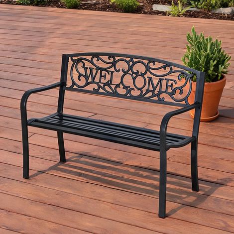 Banc de jardin en fer pulverbeschichtet 127 x 60 x 87 cm (1/5)