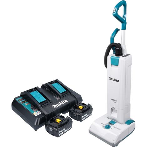 Aspirapolvere a batteria Makita DVC 560 PF2 36 V (2x 18 V) 5 l Brushless + 2x batteria 3,0 Ah + caricabatterie