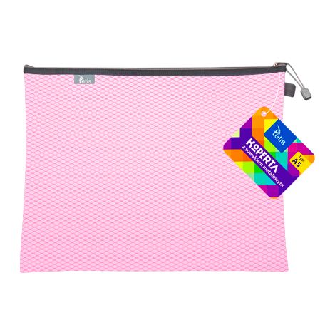 Briefumschlag mit Metallreißverschluss. A5, rosa. (1/2)