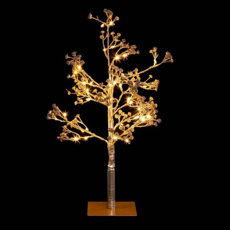 Déco de Noël Arbre lumineux Bouquet doré 48 LED Blanc chaud H 50 cm - Feeric Christmas (1/2)