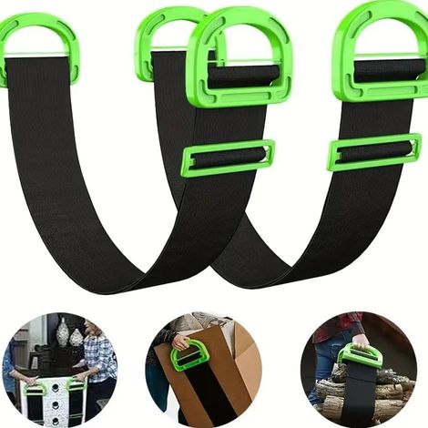 Cinghie di sollevamento regolabili e resistenti per mobili e oggetti - supporto per traslochi e lavori edili (2 pezzi) (1/5)