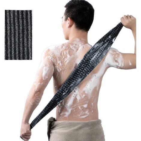 Gant de gommage pour le dos, brosse exfoliante corporelle et serviette de douche nettoyante (1/5)