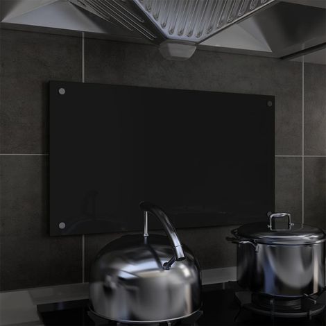 vidaXL Paraschizzi per Cucina Nero 70x40 cm in Vetro Temperato