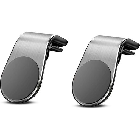 Soporte magnético para teléfono de coche, plateado, paquete de 2, soporte para rejilla de ventilación, compatible con iPhone, Samsung, Huawei y la mayoría de los teléfonos inteligentes (1/4)