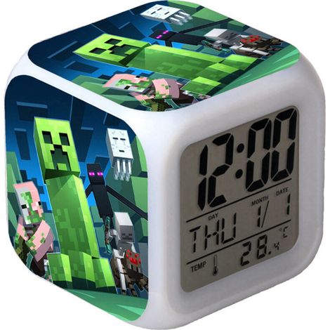 Digitaler Multifunktionswecker Minecraft-Wecker LED-Edition