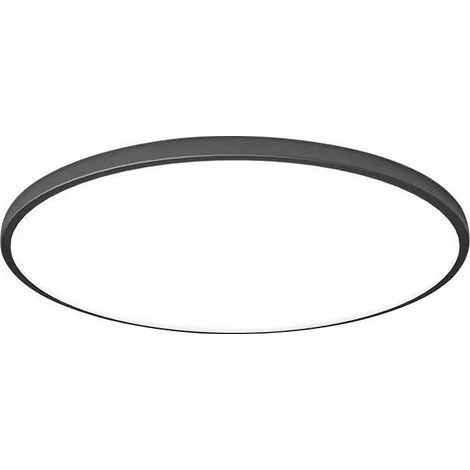 Plafonnier à spot Plafonnier LED 30W Dimmable, Plafonnier Panneau Rond, Ø28cm, Trois Epreuves-Bord Noir (1/5)