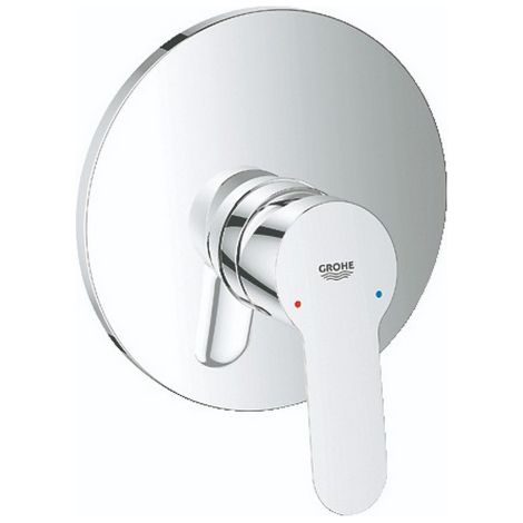 Grohe Bauedge miscelatore monocomando a incasso per doccia in ottone cromato rosone 163 mm con limitatore di portata regolabile cartuccia 46 mm (1/3)