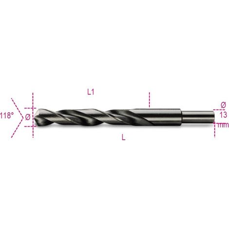 PUNTE RETTIFICATE BRUNITE HSS CODOLO RIDOTTO 13MM ART.412A MIS. 14,50