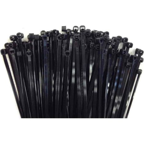 Kabelbinder, 100 Stück, schwarz, 300x7,6mm, UV-beständig, PA6.6