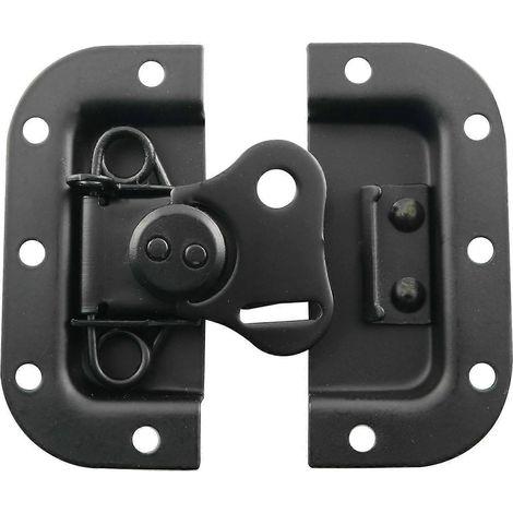 2 loquets papillon encastrés noirs 82 x 77 mm, à ressort, pour boîtier de transport aérien ou routier. (1/5)