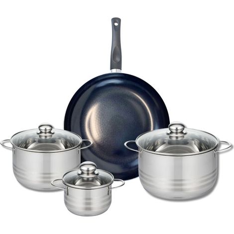Ensemble de 1 Poêle de cuisson 32 cm et 3 faitouts 14, 20 et 24 cm Elo Prima Brillant (1/5)