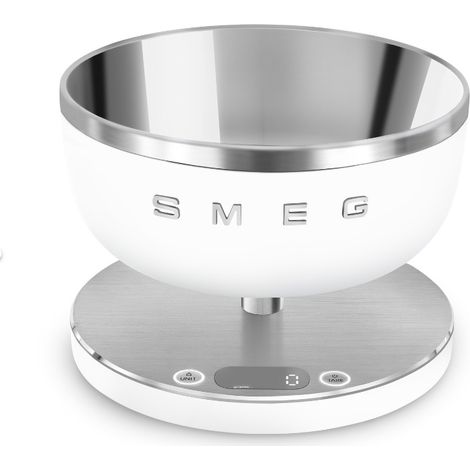 Smeg – Balance de cuisine numérique 5 kg – Bol amovible 1,8 L compatible lave-vaisselle – Fonction Tare – Écran LCD