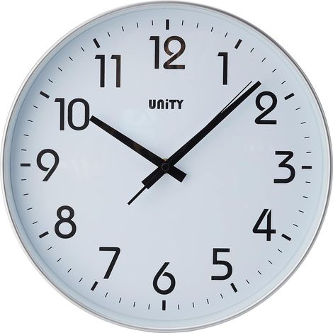 Uhr Murale Unity, Fradley, Balayage Silencieux, Moderne, Silber, 30 cm (1/5)