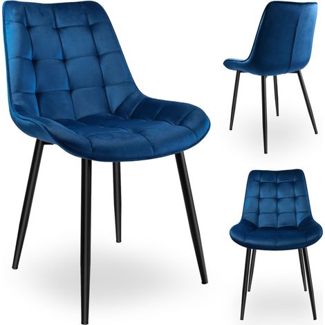Fauteuil Norman Velvet en velours bleu marine (1/5)