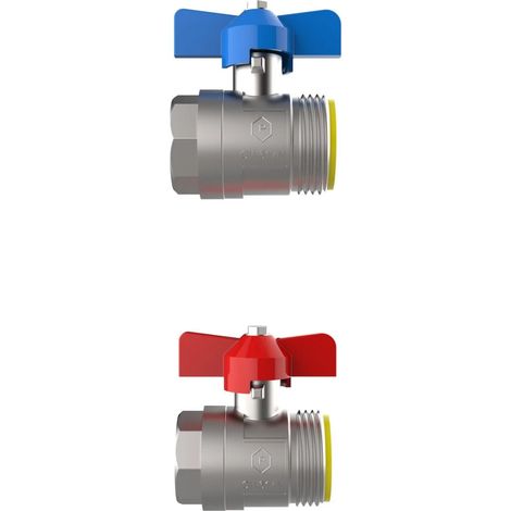 BOSCH Zubehör für Wohnungsstationen, Kugelhahnset 3/4'' horizontal, 7738345906