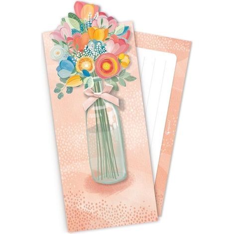 POP-UP-Geschenkumschlag mit orangefarbenen Blumen