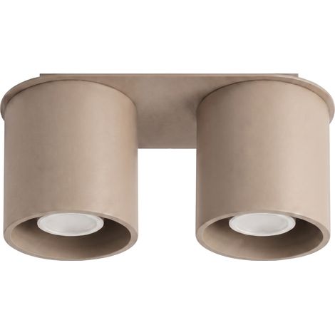 Plafonniers Orbis aluminium taupe 2xGU10 26cm Sollux (1/5)